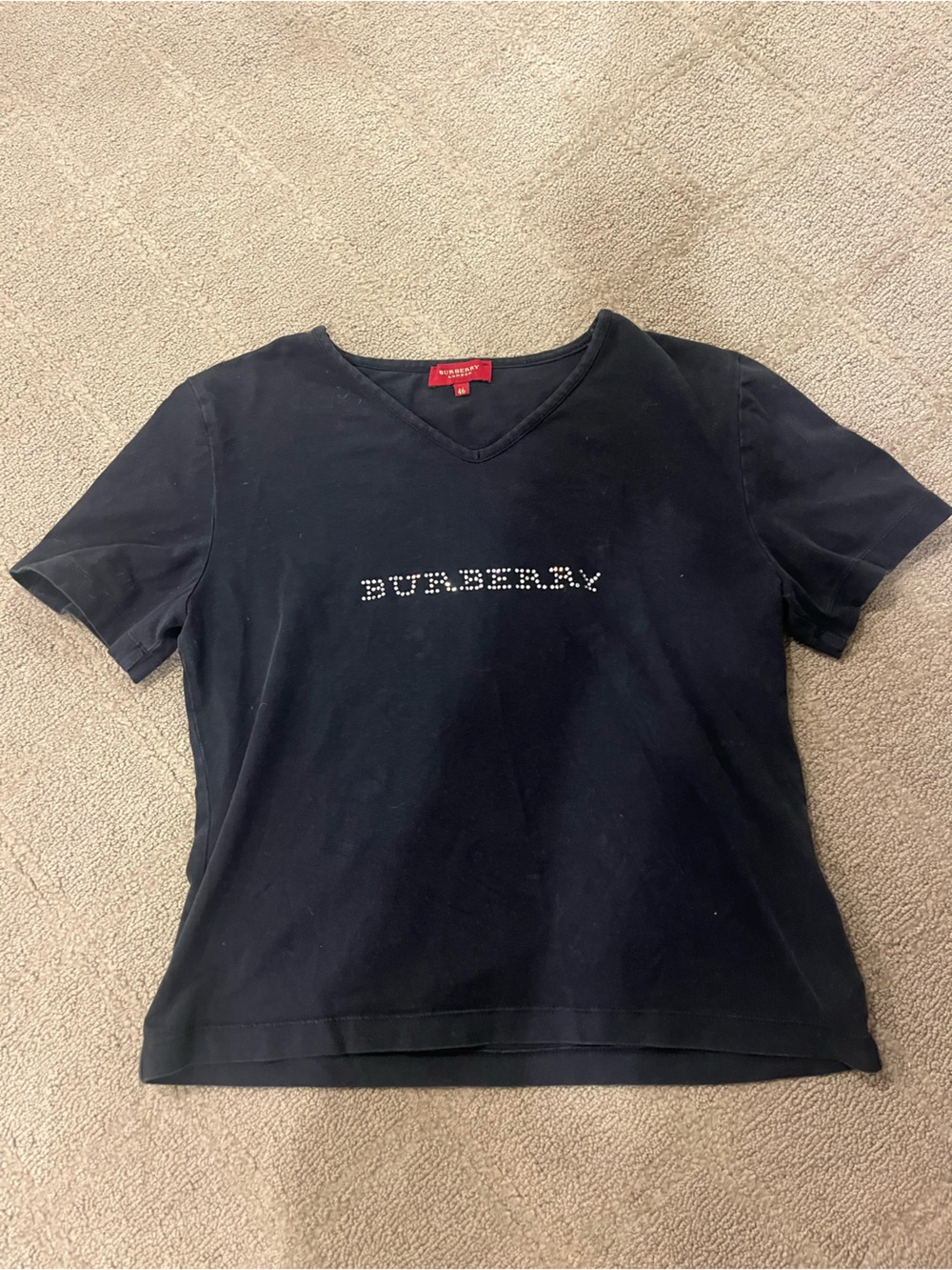 Burberry Black Top with Red Brand Tag